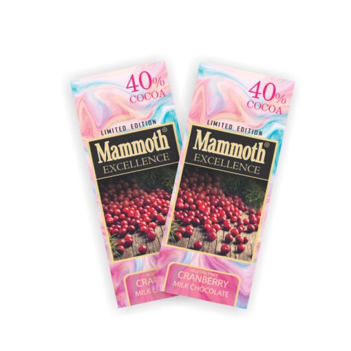 40 cocoa milk chocolate cranberries