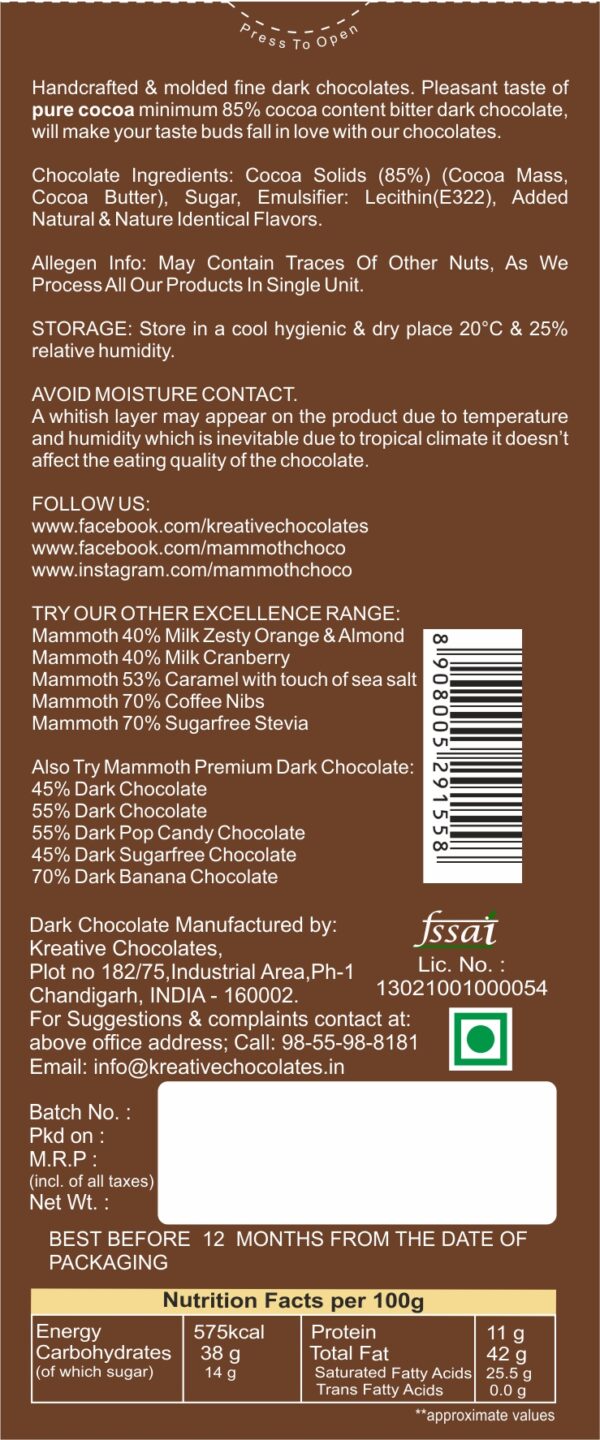 Mammoth 85% Dark Chocolate 2