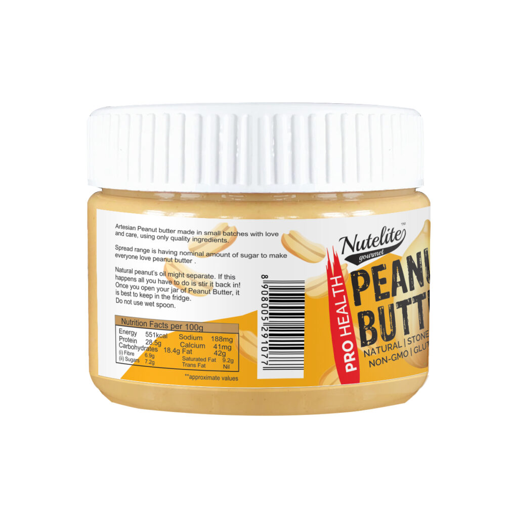 Nutelite Natural Peanut Butter (Pro Health) - Stone grounded - Smooth - 340gm - Image 3